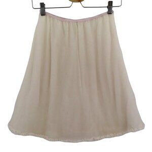 Vintage Mary Barron Womens Large Pale Pink 3 Layer Slip Skirt Swing Ruffle Hem